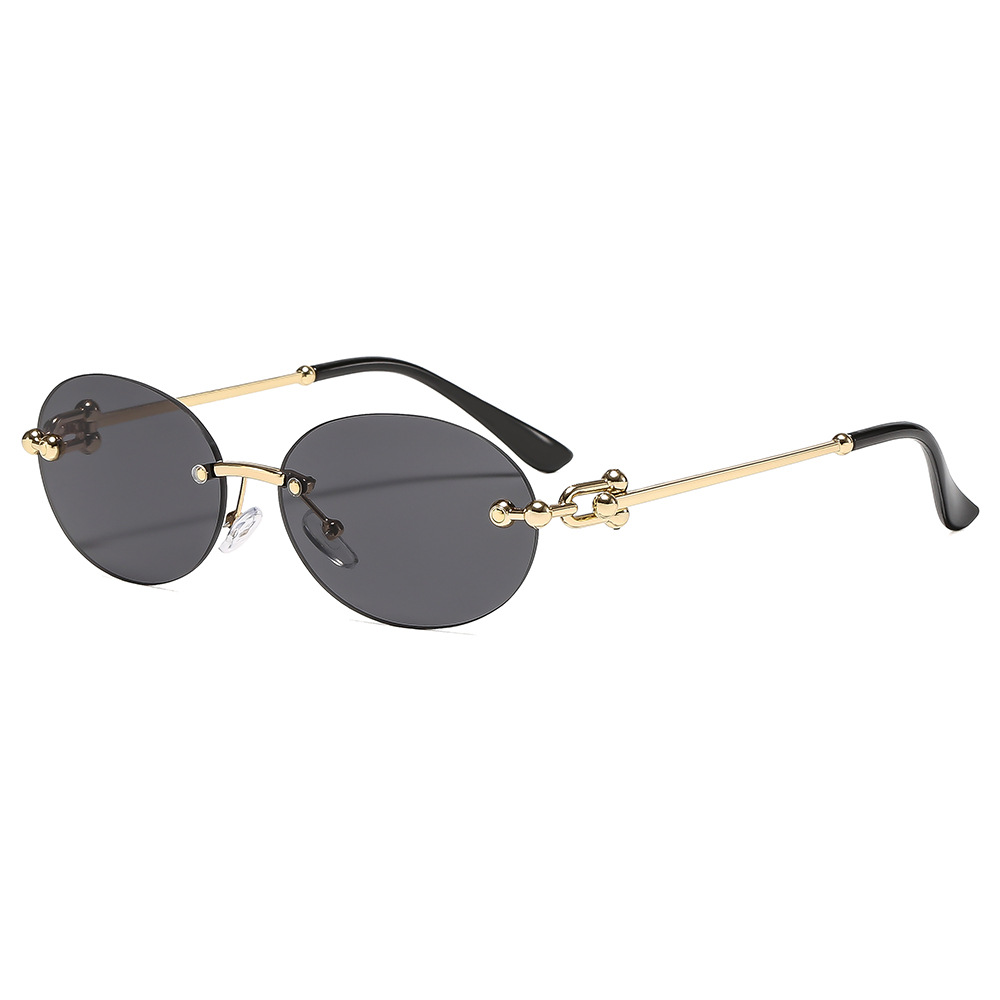 Luxury Lifestyle Men - Neue rahmenlose ovale Damen-Sonnenbrille aus Metall,
