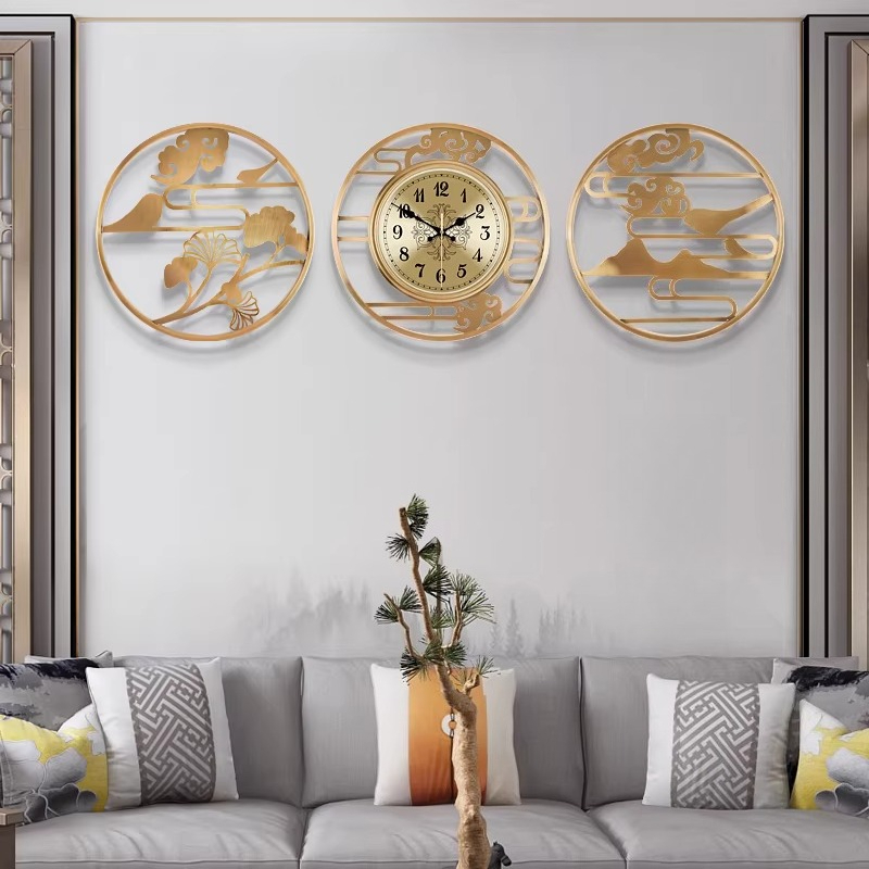 Luxury Lifestyle Aesthetics - Runde minimalistische Wanduhr im chinesischen Stil,
