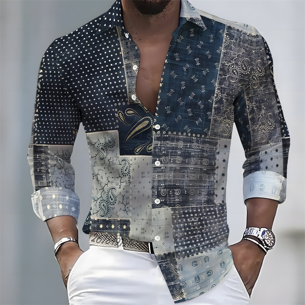 Luxury Lifestyle Men - Herrenhemd im leichten Luxus-Stil mit Print,